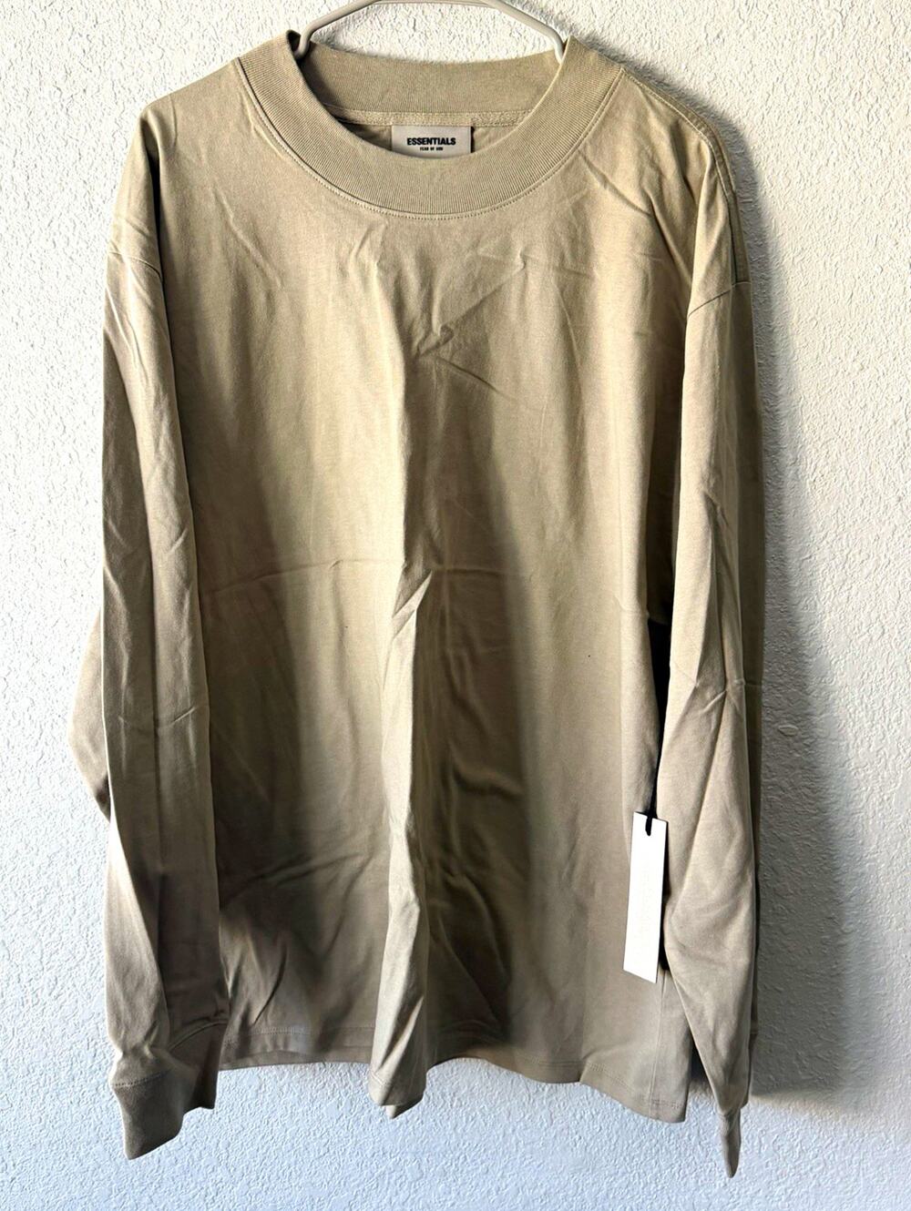 Essentials Fear of God Men’s XL Long Sleeve Crewneck Cotton Jersey Logo Tee
